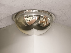 26" Indoor Corner Dome Mirror w/Hardboard Back